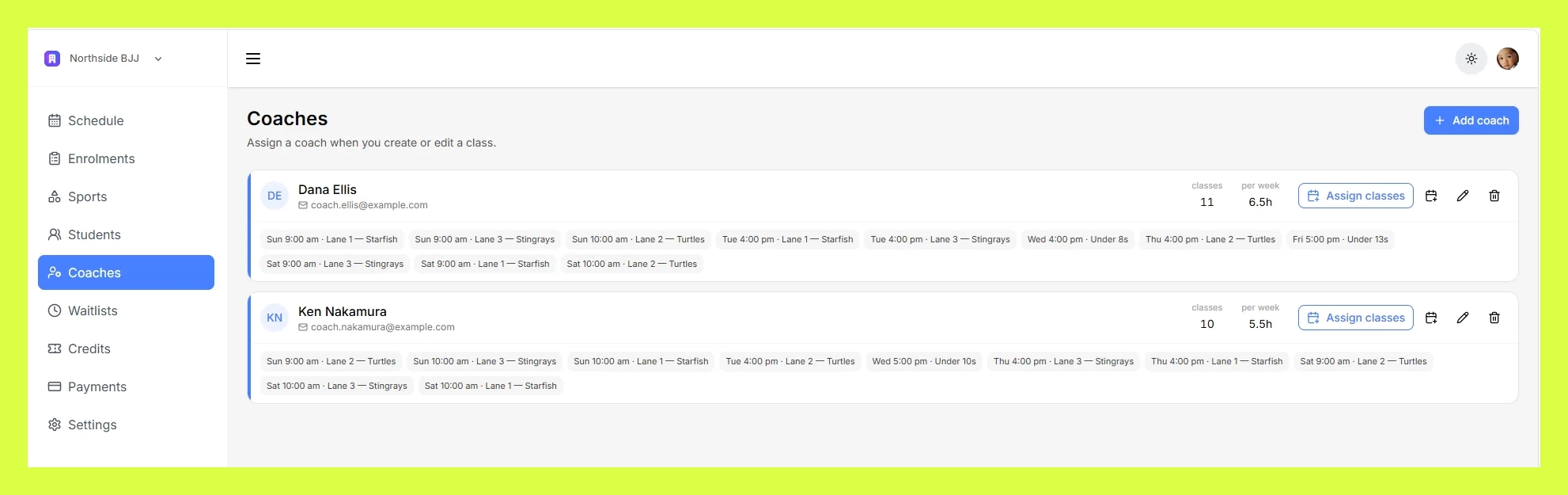 Academy Booking screenshot