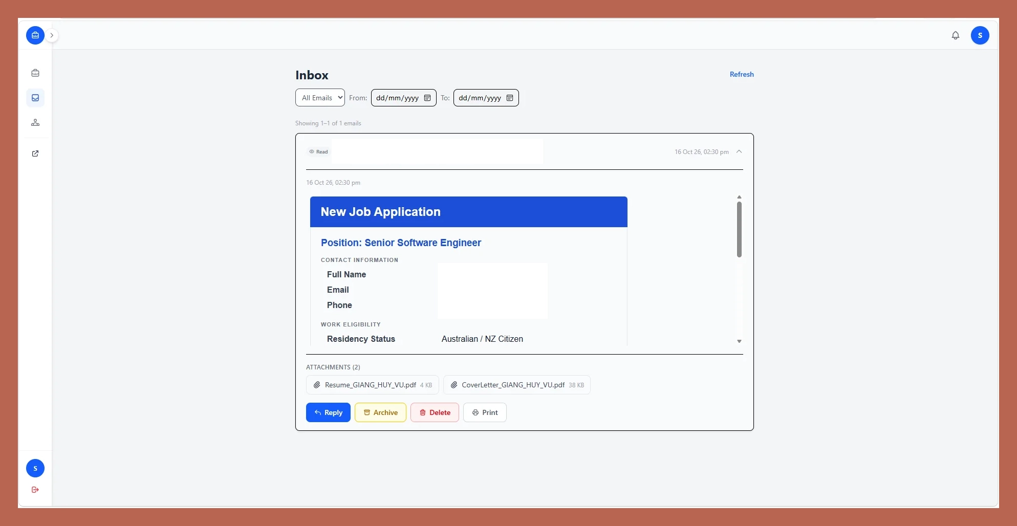 Job Board screenshot